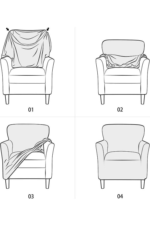 Likrali Streç Lastikli Esnek Kare Desen Berjer Tek Kişilik Kotuk Örtüsü Koltuk Kılıfı Sofa Cover - 8