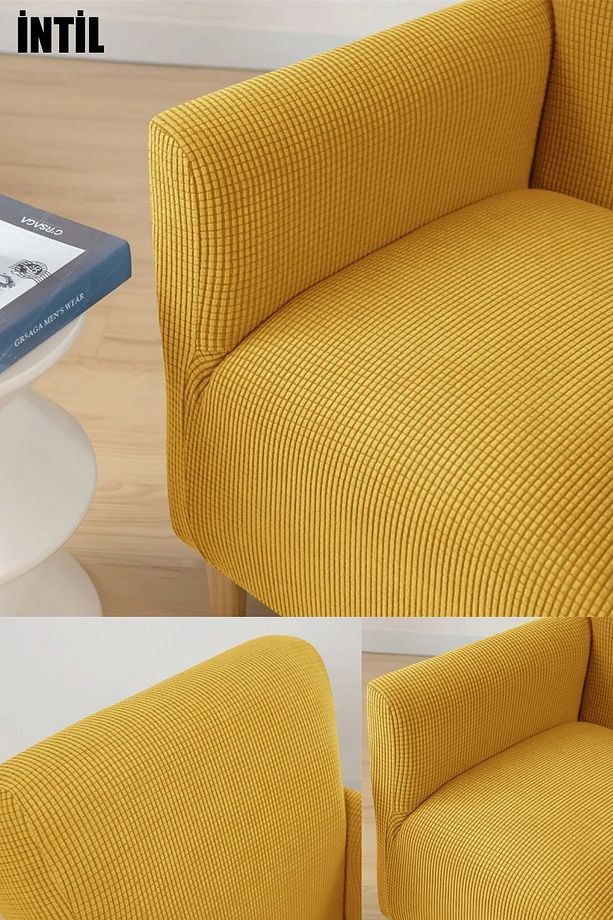 Likrali Streç Lastikli Esnek Kare Desen Berjer Tek Kişilik Kotuk Örtüsü Koltuk Kılıfı Sofa Cover - 4