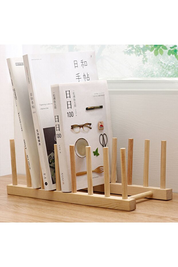 Diy储物柜竹沥水架木制盘子架碗碟架厨房收纳架盘子/切割盘... - 4