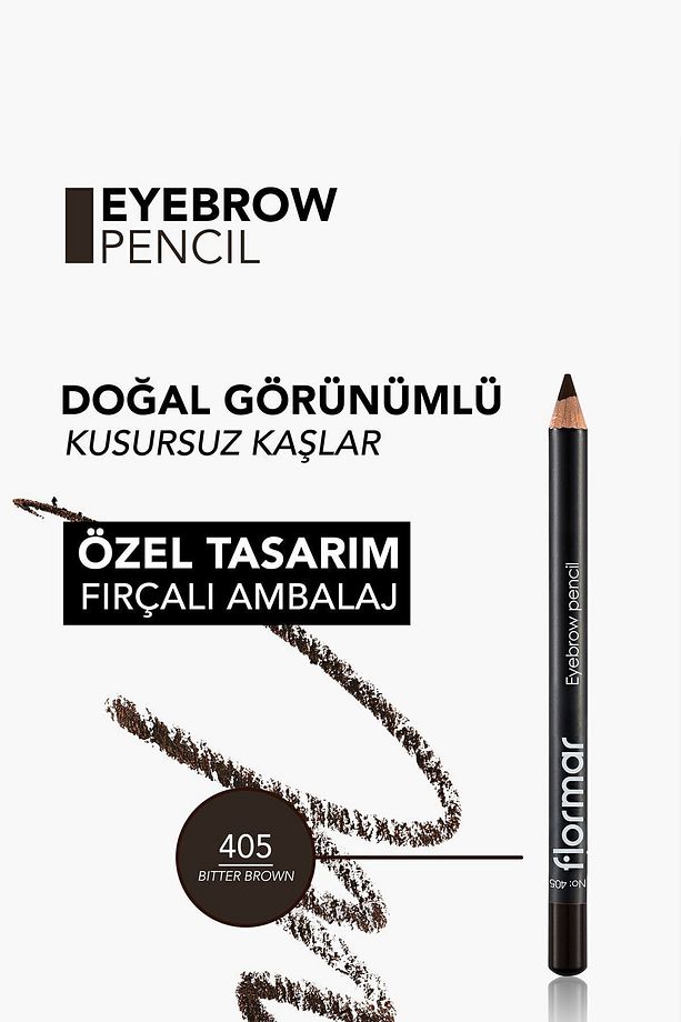 Kapağı Fırçalı Kaş Kalemi (Kahve) - Eyebrow Pencil - 405 Bitter Brown - 8690604278701 - 5