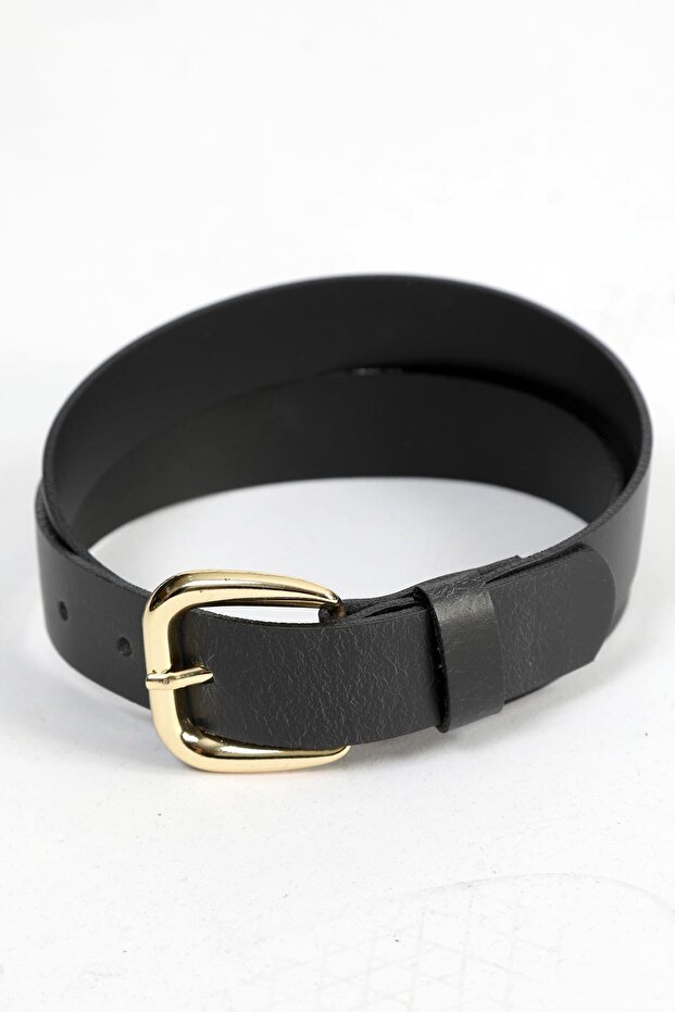 May Kadın Deri Kemer Siyah - 1