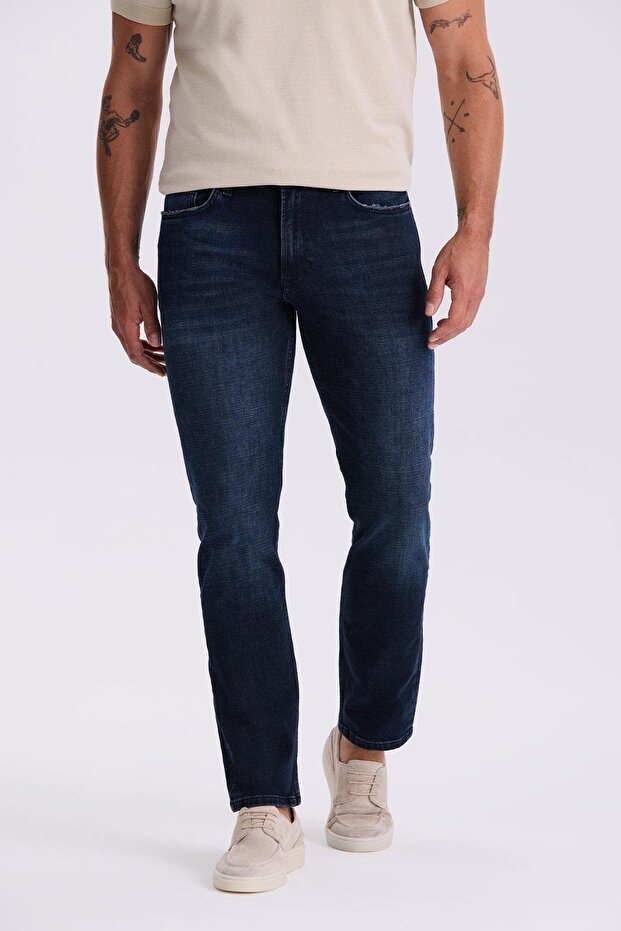 Dark Navy Slim Fit Washed Slim Fit Cotton Jean Jeans