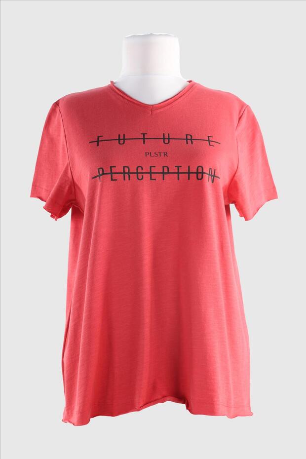 2093_printed V-neck Short Sleeve T-shirt