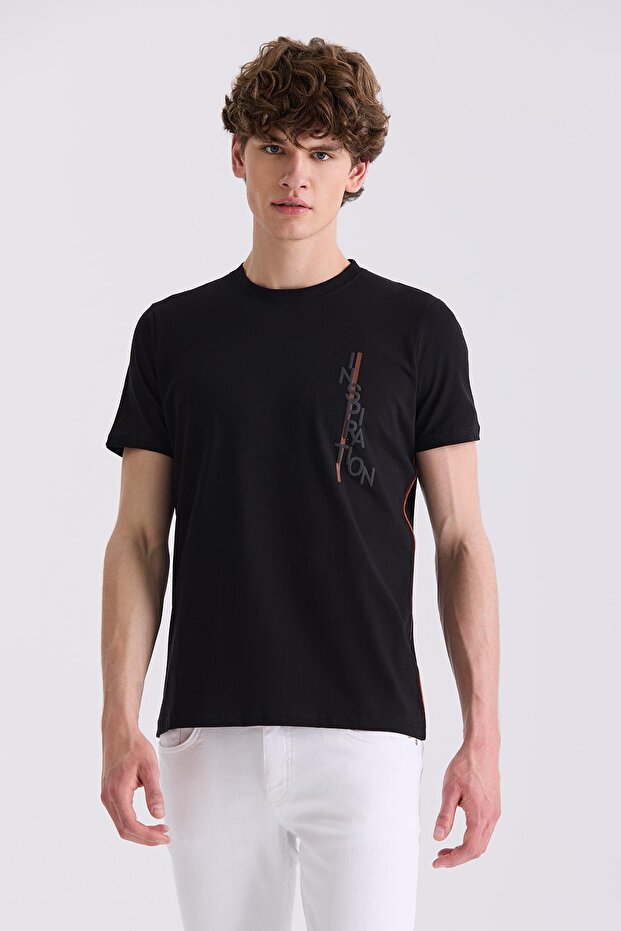 Black Slim Fit Crew Neck T-Shirt