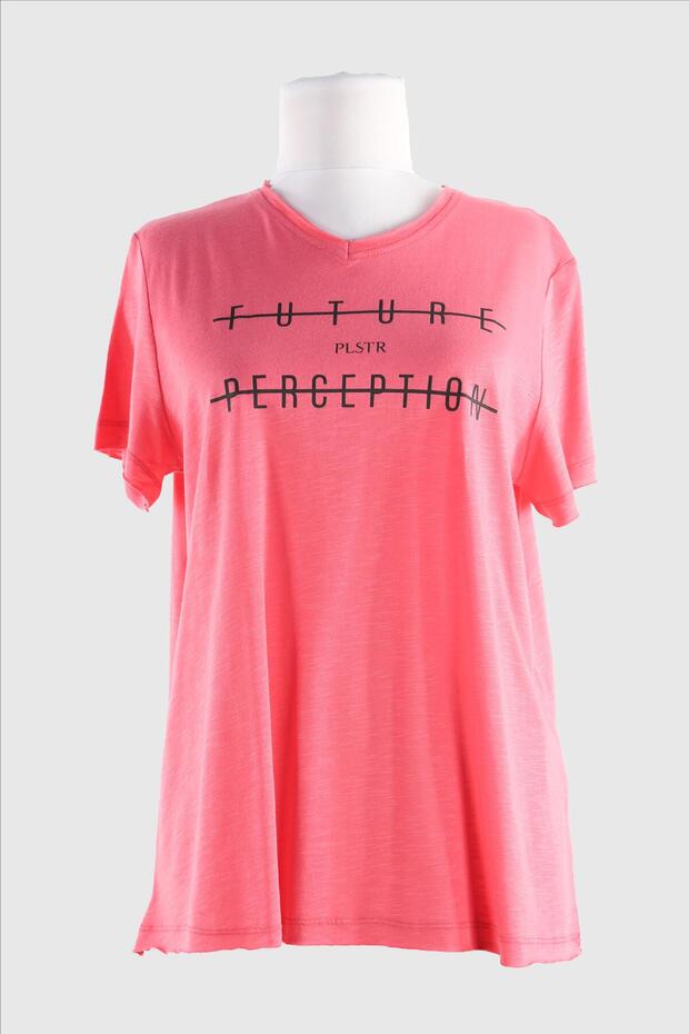 2093_printed V-neck Short Sleeve T-shirt