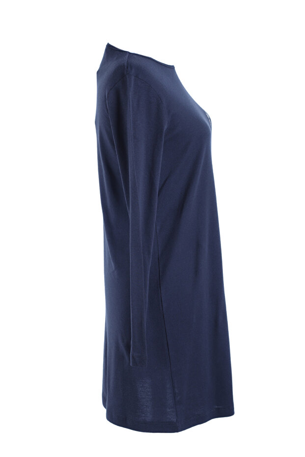 1451_nakışlı Basic Tesettür Tunik Antrasit - 2