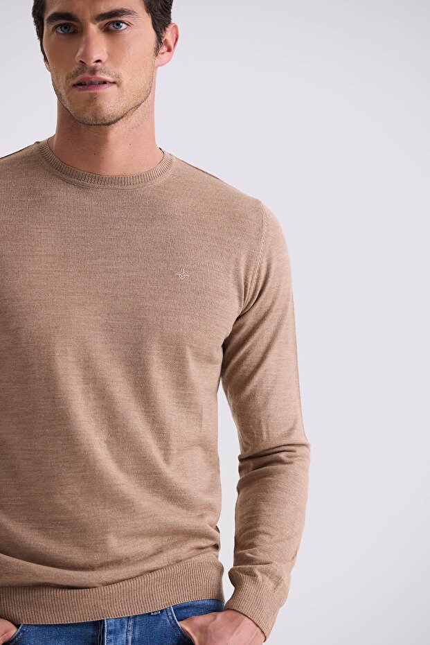 Camel Regular Fit Bisiklet Yaka Triko Kazak - 3