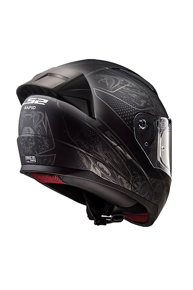 RAPID CRYPT MAT SİYAH KASK + SPOILER - 2