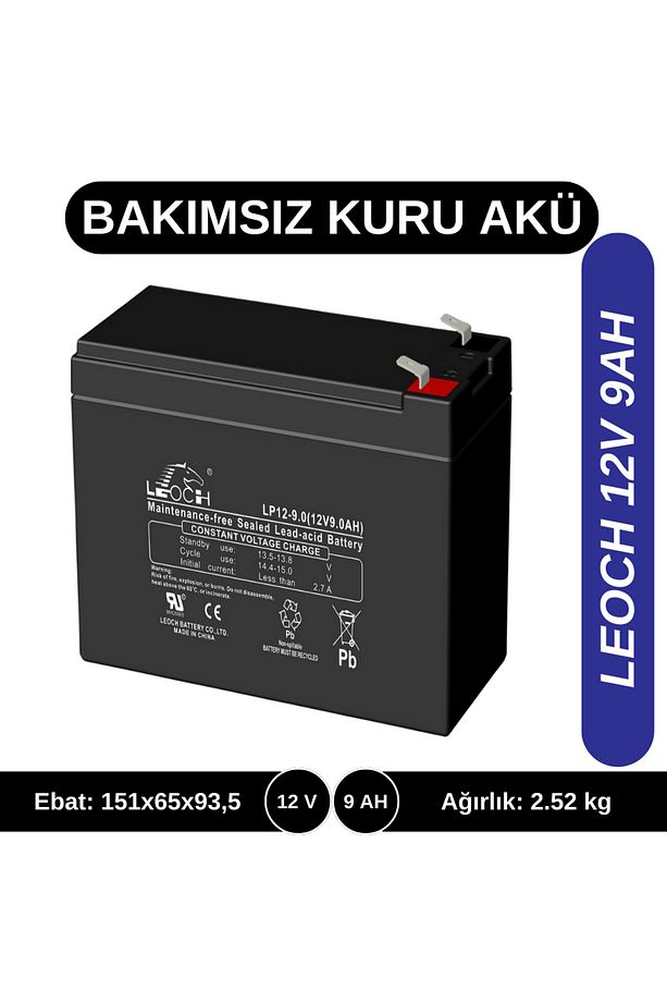 12v 9ah Kuru Tip Akü - Bakımsız Agm Tip Akü - 1