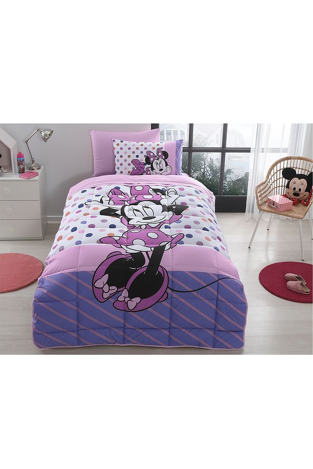 Minnie Mouse Trend Tek Kişilik Disney Lisanslı Lastikli Fitted Çarşaf Çocuk Uyku Seti - 2