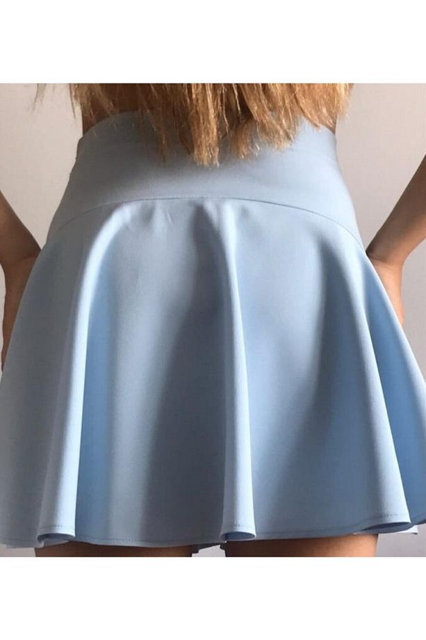 Kadın Bebe Mavisi Mini Şort Etek - 3