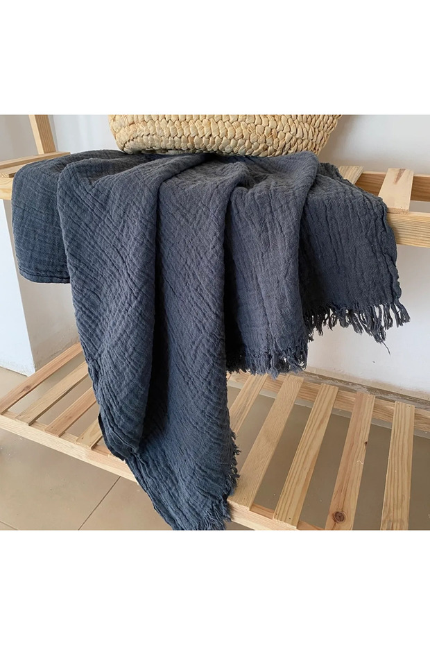 80x170cm Gray Soft Textured Quick Drying Peshtemal / Beach Towel