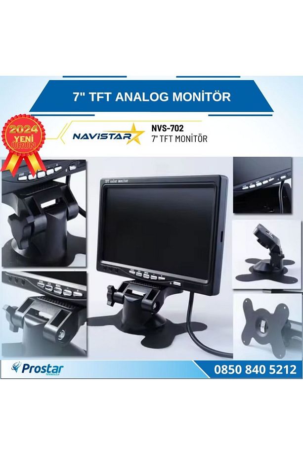 7" TFT 2 Adet Video Girişli Analog Monitör - 5