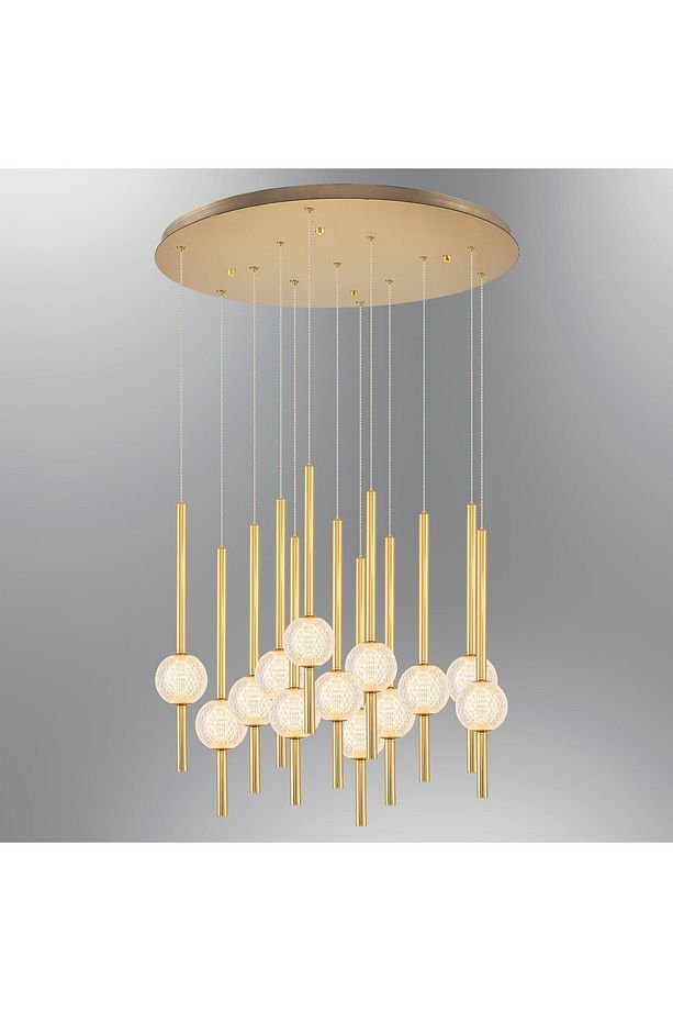 Pearl 13'lü Sarkıt Avize Sarı 4133-13a-03 - 2