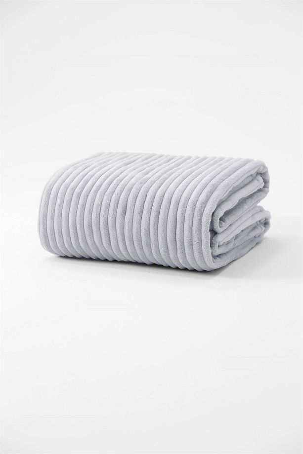 Merinos Modern Line 2 Parça Tek Kişilik Battaniye Seti - Gri - 4