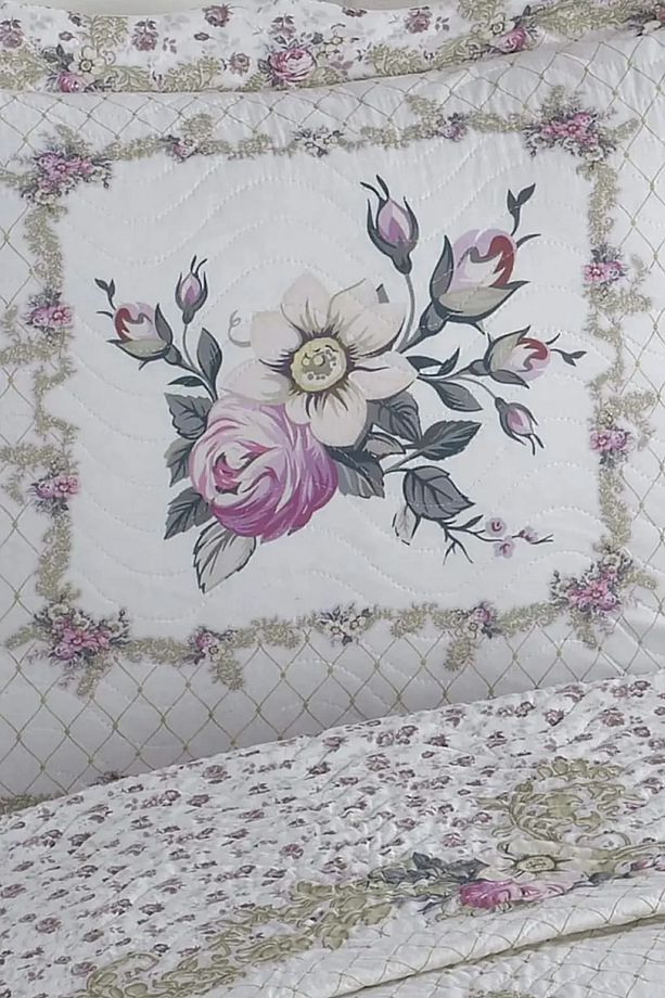 Örtüm Katie Çift Kişilik Kapitone Yatak Örtüsü Takımı - Pembe - 3