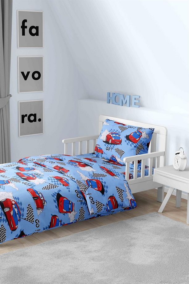 Ranforce Araba Desenli Tek Kişilik Nevresim Takımı - 1