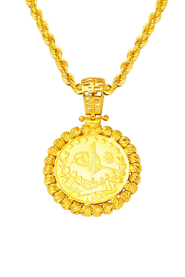 Yarım Reşatlı 22 Ayar Altın Kolye - 1
