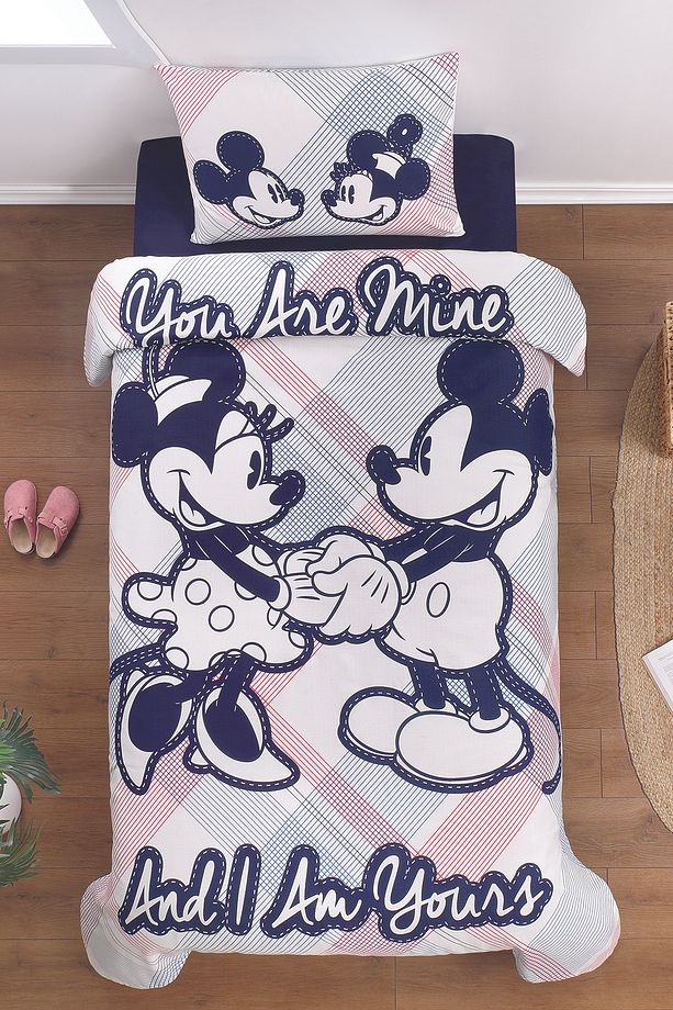 Mickey & Minnie Mouse U And Me Tek Kişilik Disney Lisanslı Çocuk Pike Takımı - 1