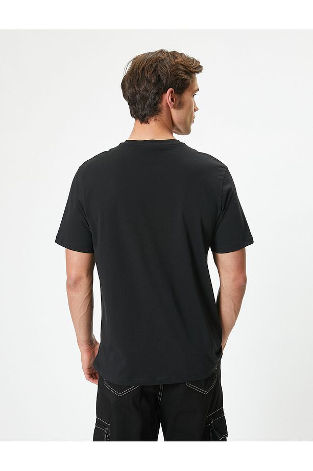 Bisiklet Yaka Regular Fit Pamuklu Kısa Kollu Basic Tişört - 4