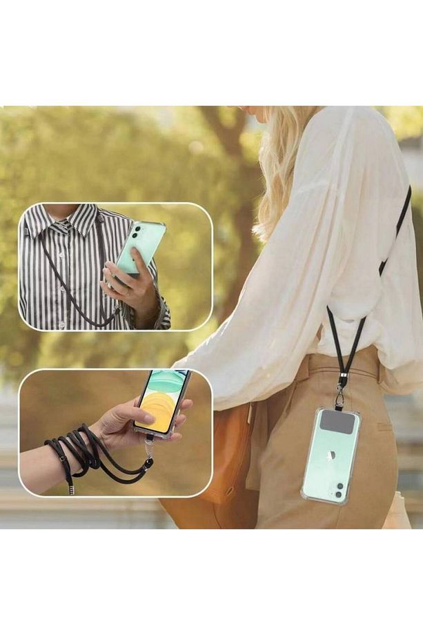 General Mobile GM 24 Pro İp Askılı Şeffaf Silikon Kılıf Siyah - 2