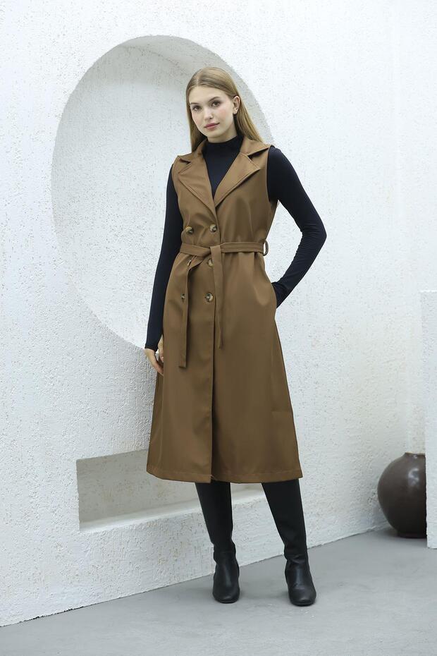 Waterproof Bondit Long Vest Brown