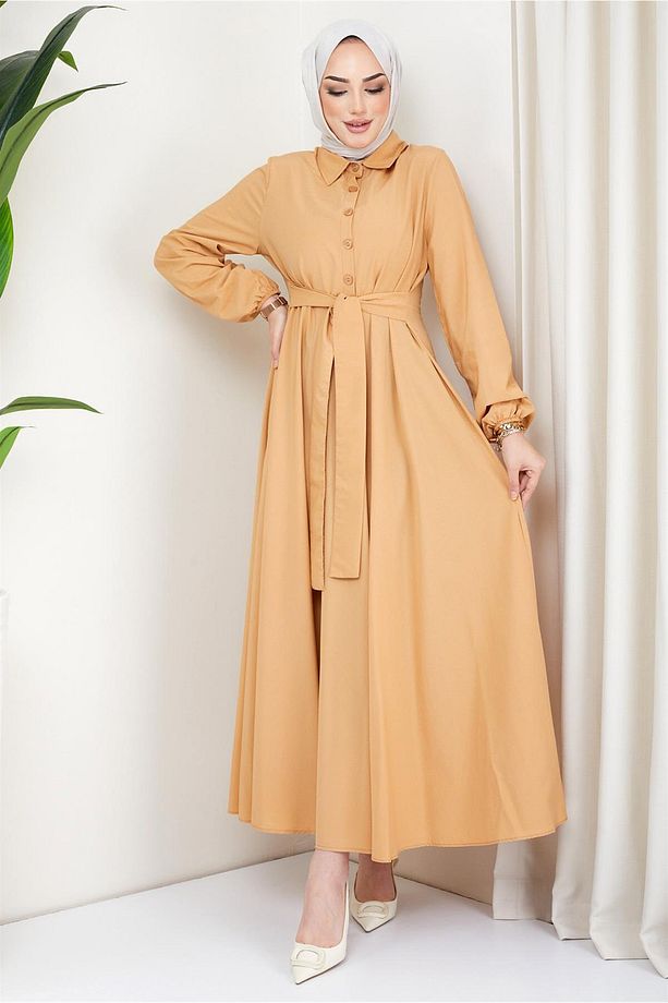Kuşaklı Mevlana Elbise Camel - 5