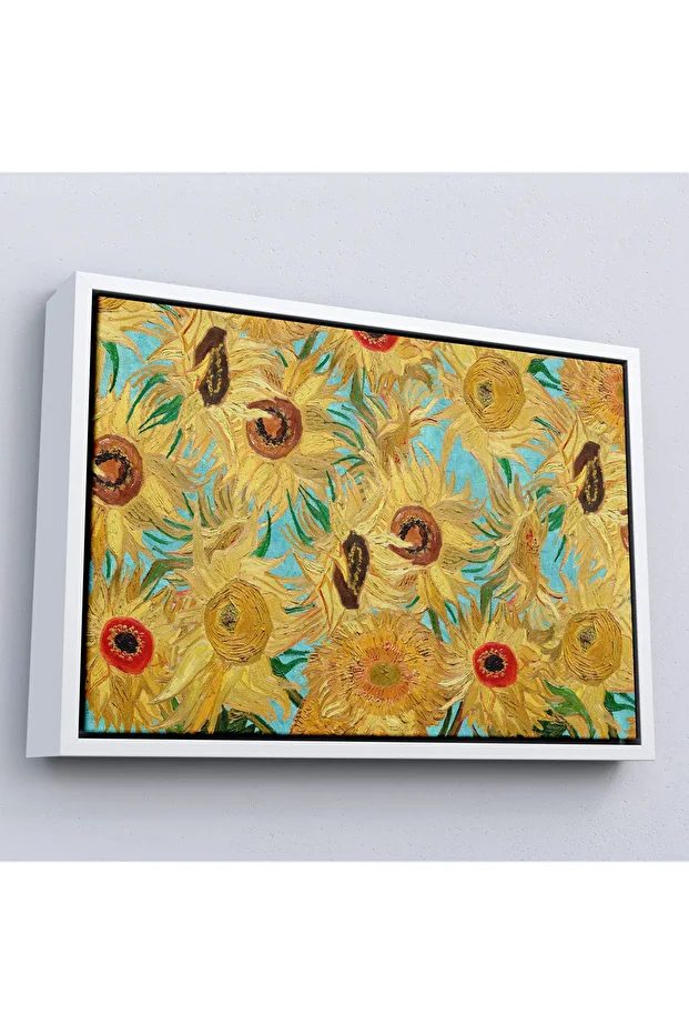 Ahşap Çerçeveli Vincent Van Gogh - Ayçiçekleri Tablo-7174 - 1