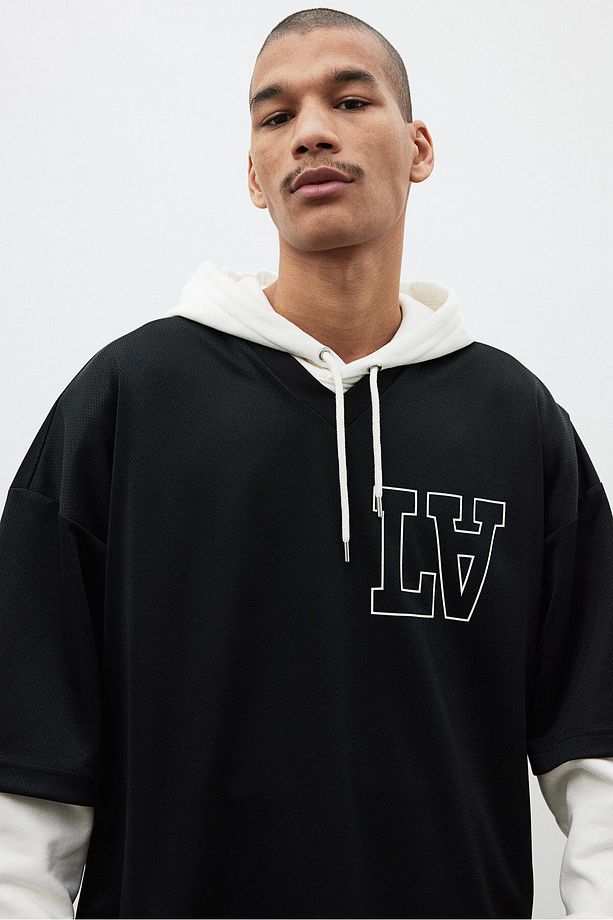 Oversized Fit Baskılı File Tişört - 2