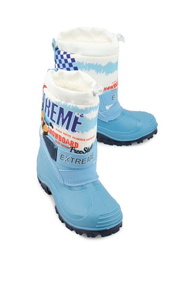 Téli fiú extrém plüss belső állítható tépőzáras vízálló hócsizma - 1
