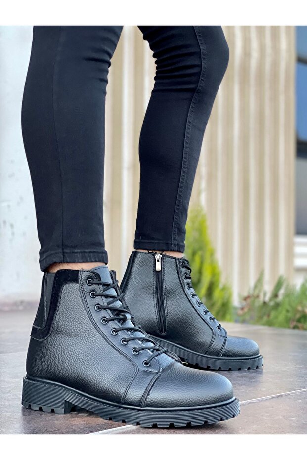 M210 Garantált uniszex cipzáras fűzős csizma - 4