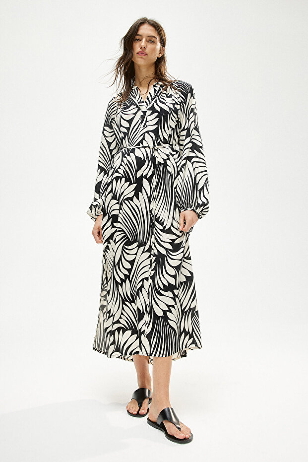 Balon Kollu Elbise - 3