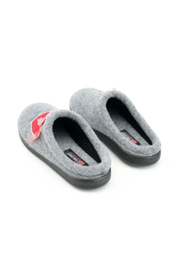 Téli női otthoni kerti komforttalp, hímzett szívmintás filc papucs - 8