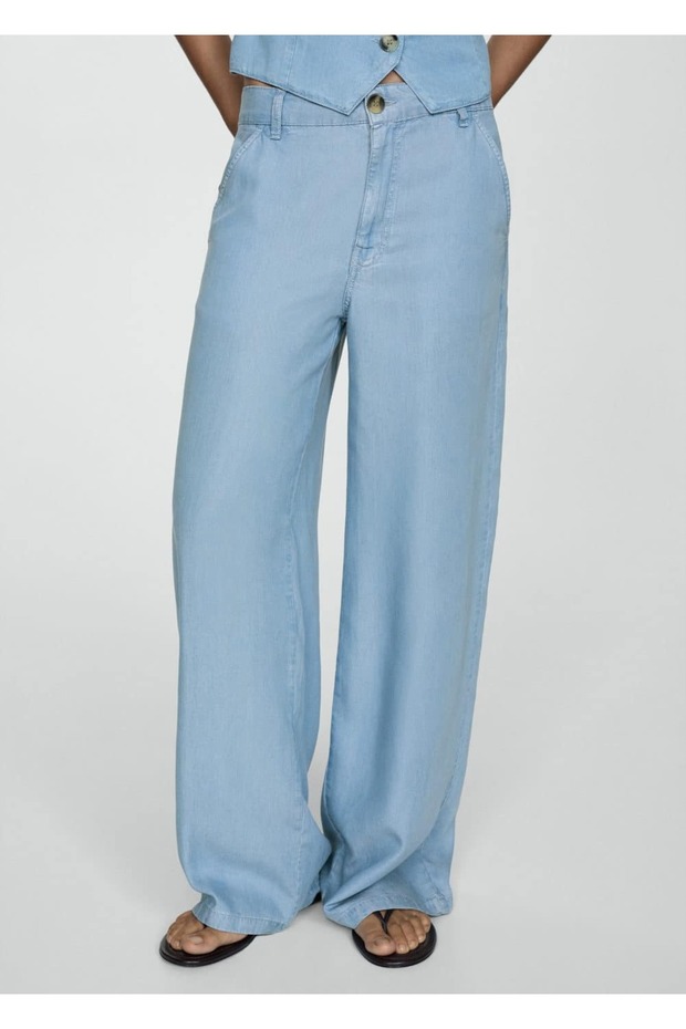 Wideleg lyocell pantolon - 1