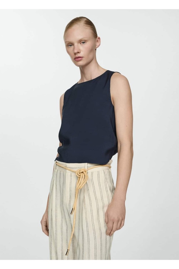 Askılı Dökümlü Bluz - 6