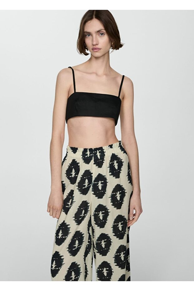 Desenli wideleg pantolon - 8