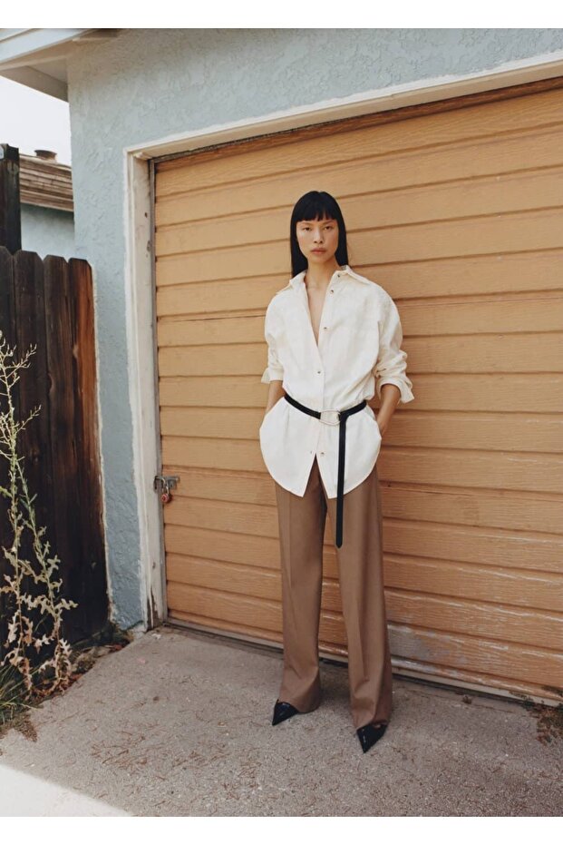 Pilili kumaş pantolonu - 6