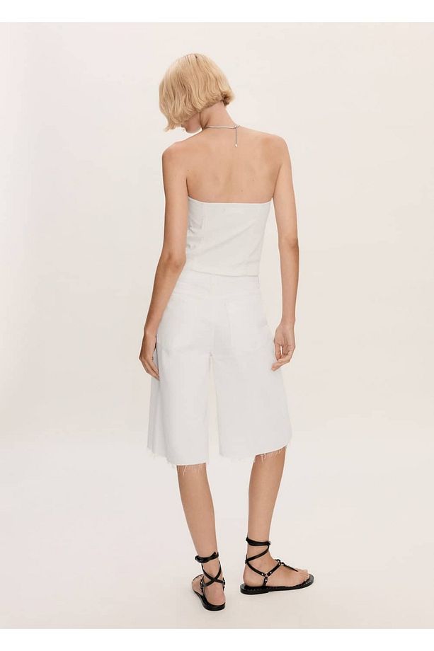 Oversize denim bermuda şort - 4