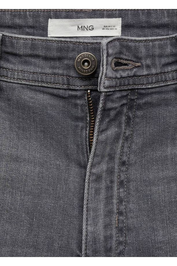 Slim fit kot bermuda şort - 8