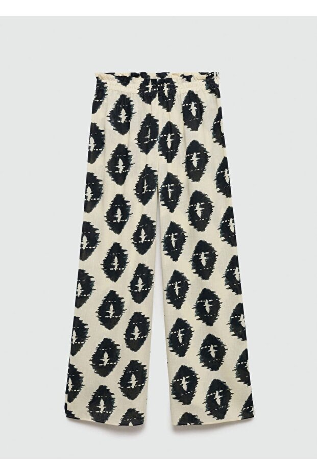 Desenli wideleg pantolon - 3