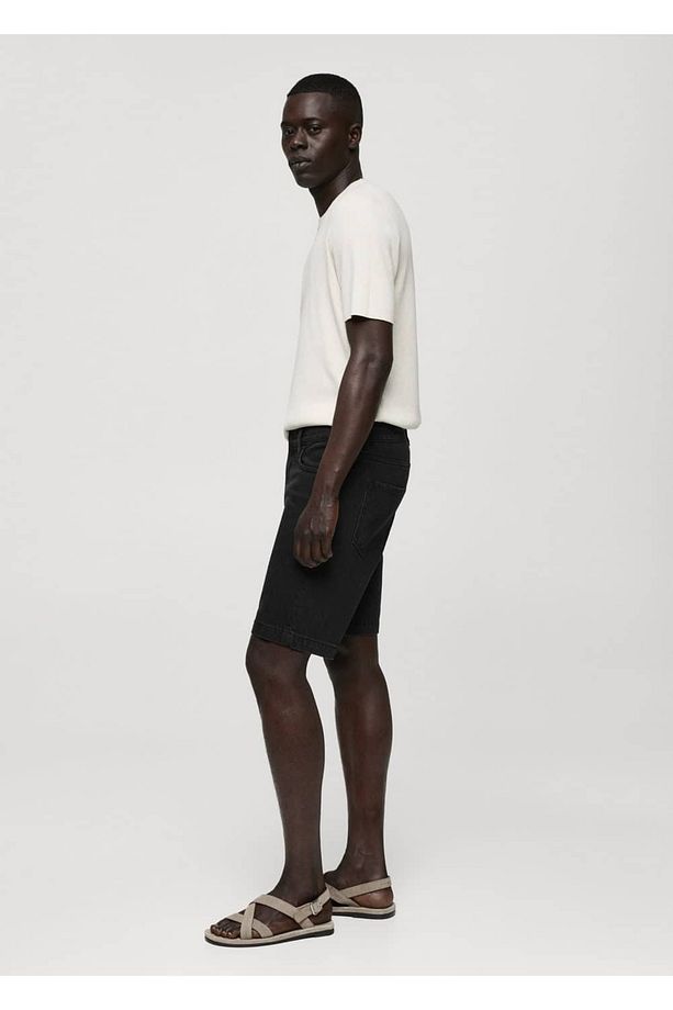 Regular fit denim bermuda şort - 5