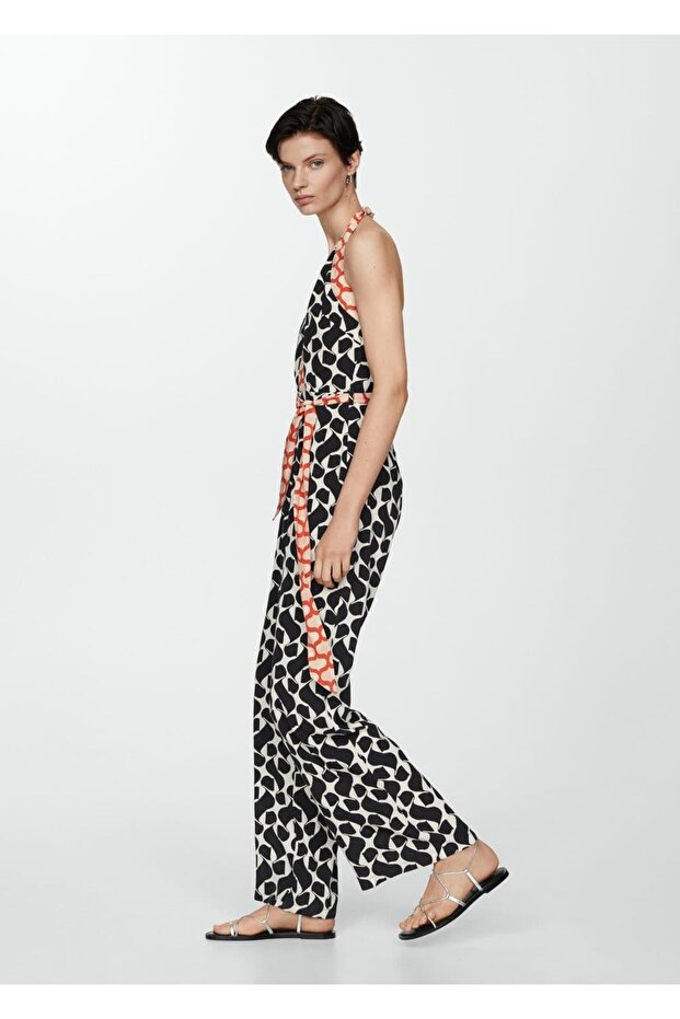 Kuşaklı, desenli tulum - 6