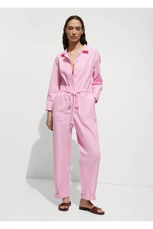 Hosszú jumpsuit húzózsinórral - 2