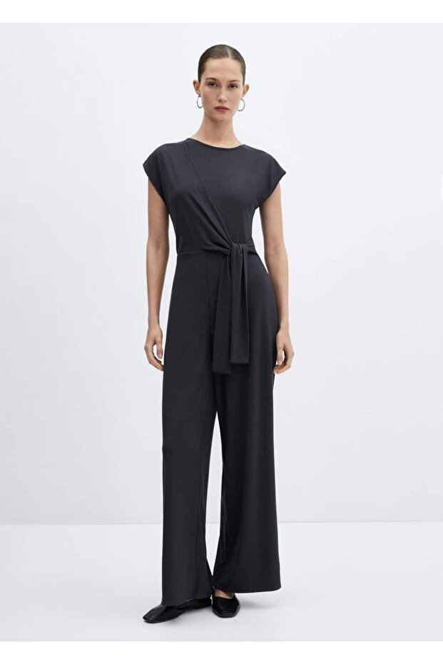 Bağ detaylı uzun tulum - 2