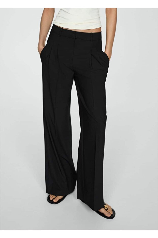Pilili düz kesim pantolon - 1