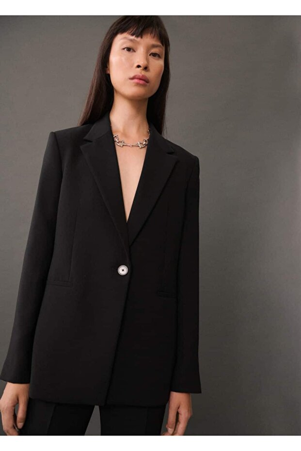 Düz Kesim Blazer Ceket - 1