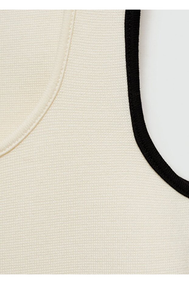 Kontrast detaylı triko bluz - 8