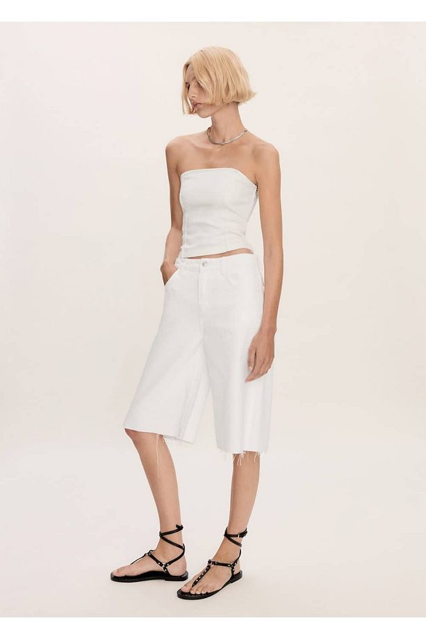 Oversize denim bermuda şort - 2