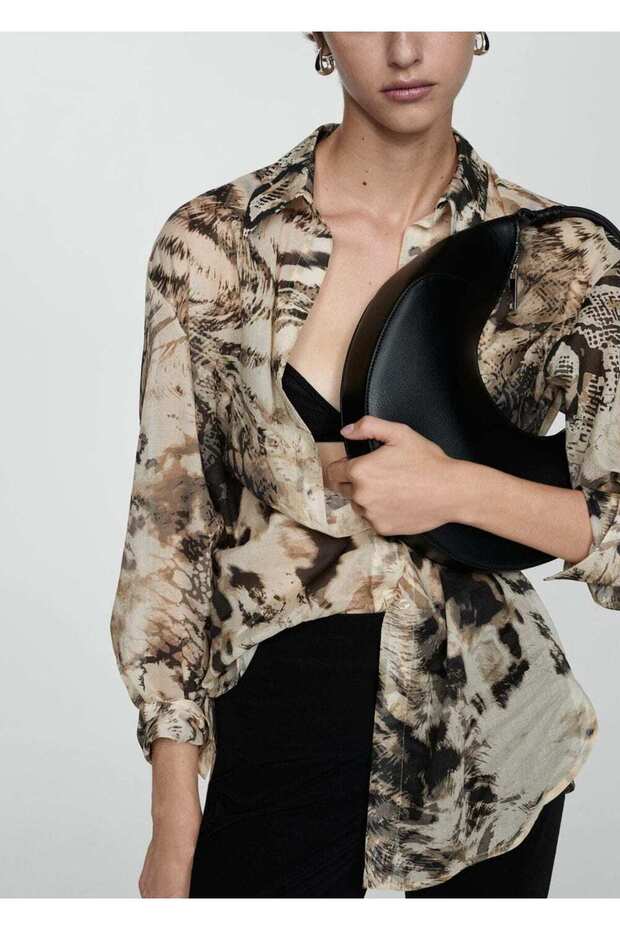 Semi Sheer Leopard Print Shirt