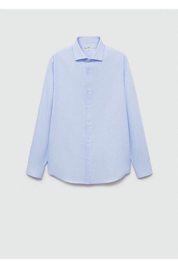 Slim fit mikro desenli twill gömlek - 3
